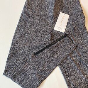 NWT Athleta Delancey Textured Moto Tight Leggings Braiden Black Women's‎ Small